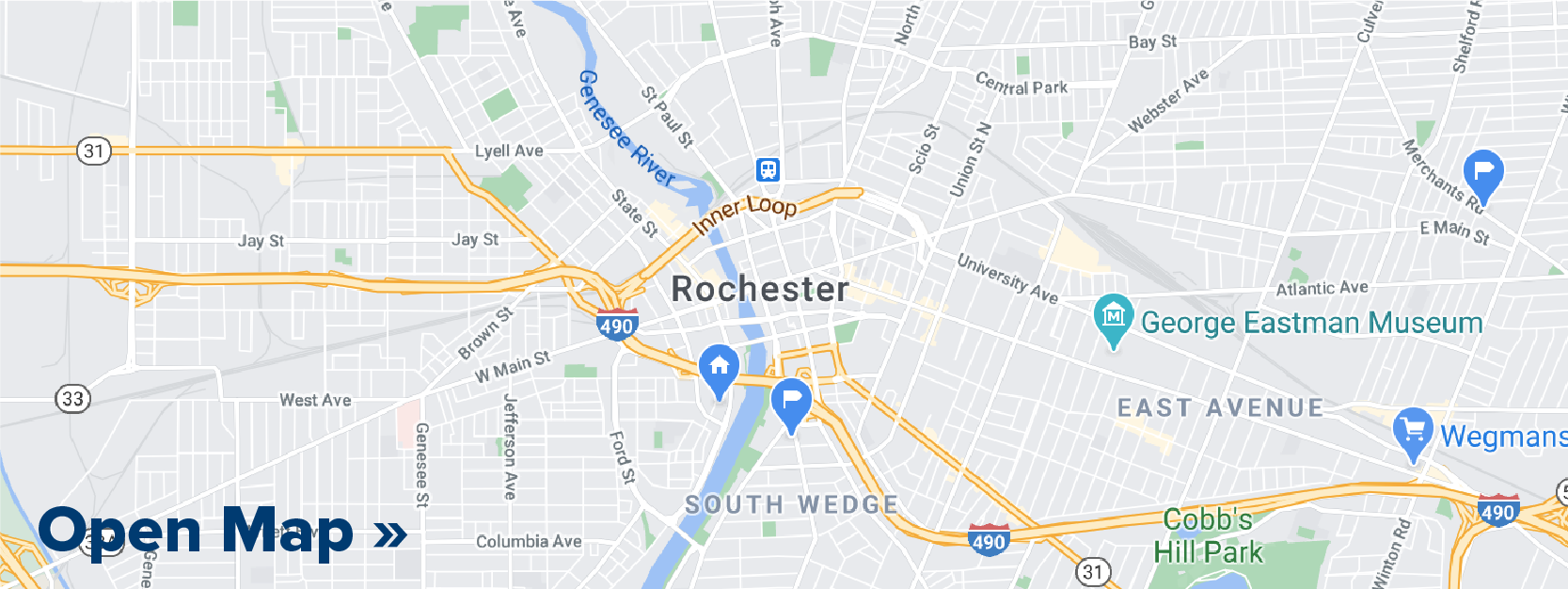 Google Map of Rochester NY