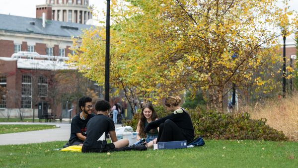 students on lawn 